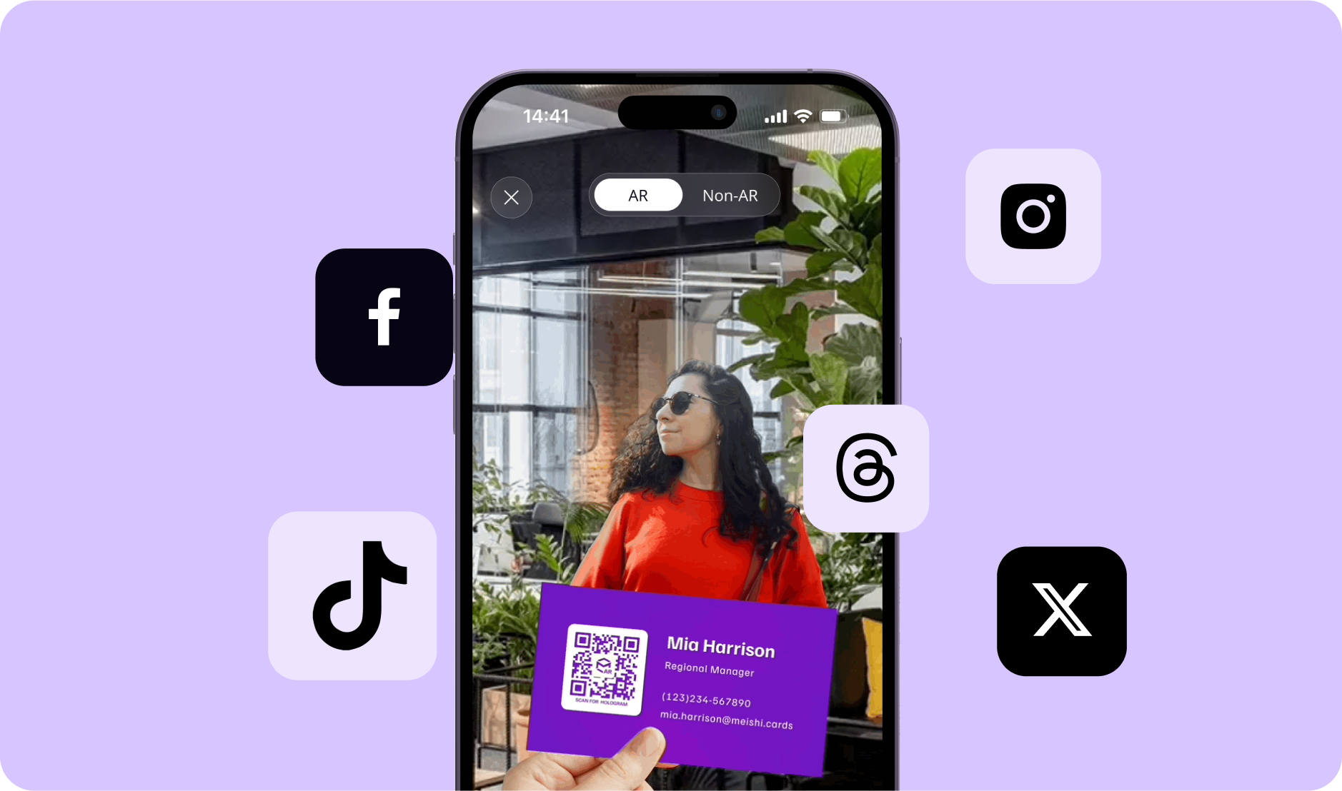 Share your social media contact within one click